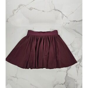 Golden by Aritzia Burgundy Pleated Athletic Tennis Skort with Shorts Small